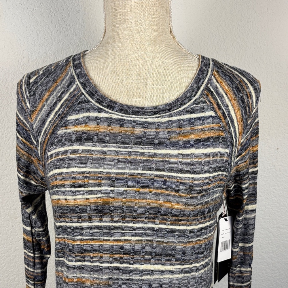 NWT Liverpool Striped Long Sleeve Crew Neck Knitted Top Size Medium - Picture 2 of 7